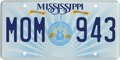 MS license plate MOM943