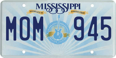 MS license plate MOM945