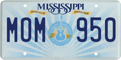 MS license plate MOM950