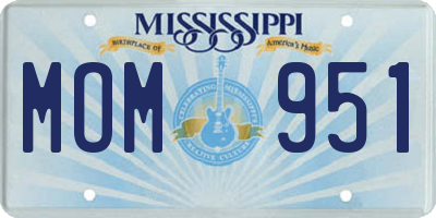 MS license plate MOM951