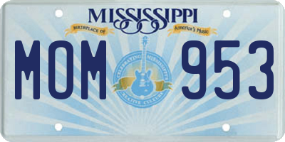 MS license plate MOM953