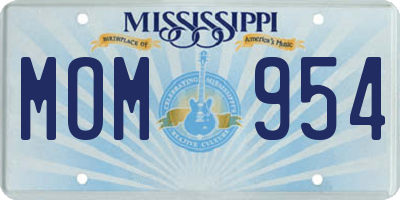 MS license plate MOM954