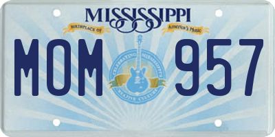 MS license plate MOM957