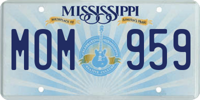 MS license plate MOM959