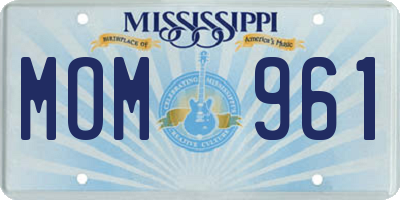 MS license plate MOM961
