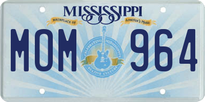 MS license plate MOM964