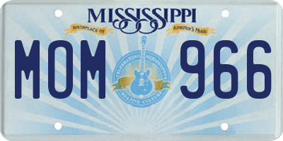 MS license plate MOM966