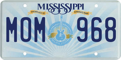 MS license plate MOM968