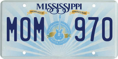 MS license plate MOM970