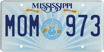 MS license plate MOM973
