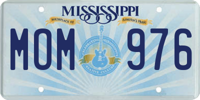 MS license plate MOM976