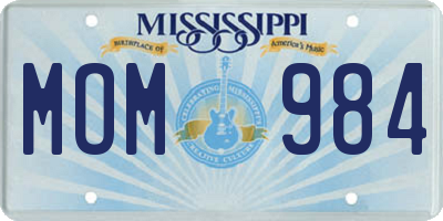 MS license plate MOM984