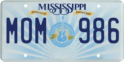 MS license plate MOM986