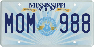 MS license plate MOM988