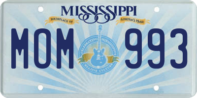 MS license plate MOM993