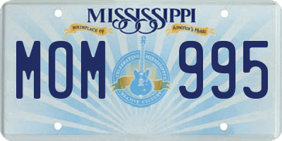 MS license plate MOM995