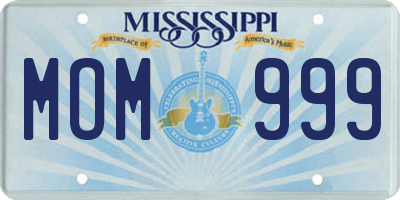MS license plate MOM999