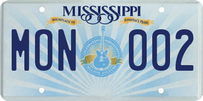 MS license plate MON002