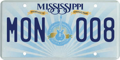 MS license plate MON008