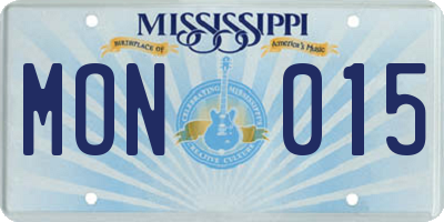 MS license plate MON015