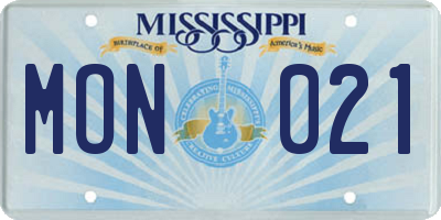 MS license plate MON021