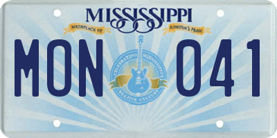 MS license plate MON041