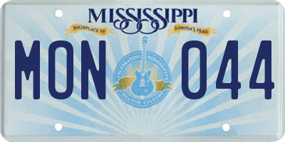 MS license plate MON044