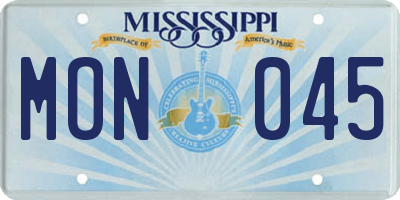 MS license plate MON045