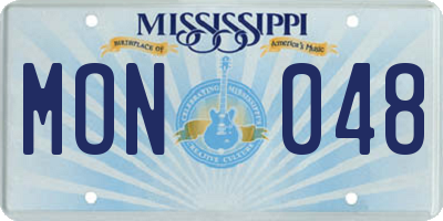 MS license plate MON048
