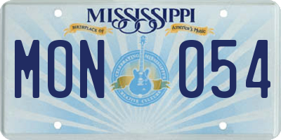 MS license plate MON054