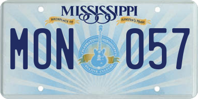 MS license plate MON057