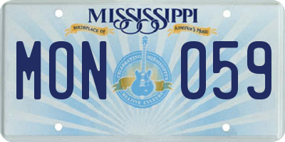 MS license plate MON059