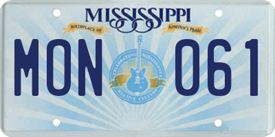 MS license plate MON061