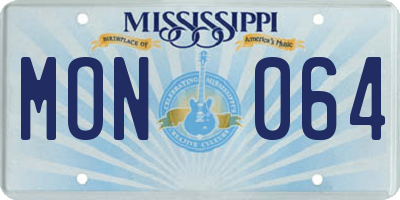 MS license plate MON064