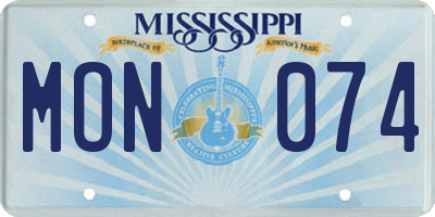 MS license plate MON074