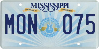 MS license plate MON075