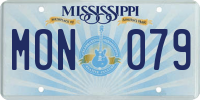 MS license plate MON079