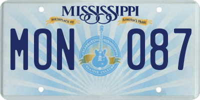 MS license plate MON087