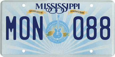 MS license plate MON088