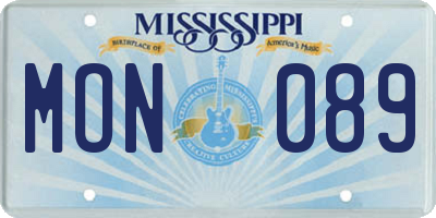 MS license plate MON089
