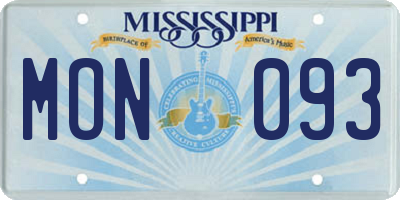 MS license plate MON093
