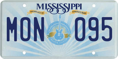 MS license plate MON095