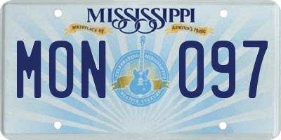 MS license plate MON097