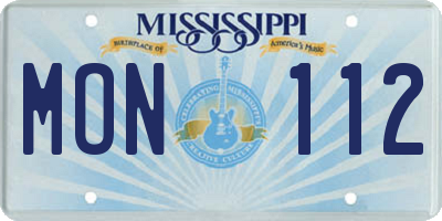 MS license plate MON112
