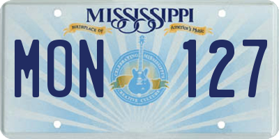 MS license plate MON127