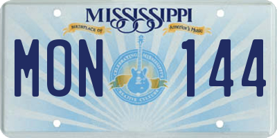 MS license plate MON144