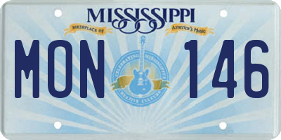 MS license plate MON146