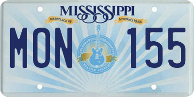 MS license plate MON155