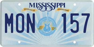 MS license plate MON157