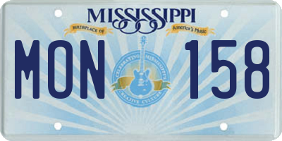MS license plate MON158